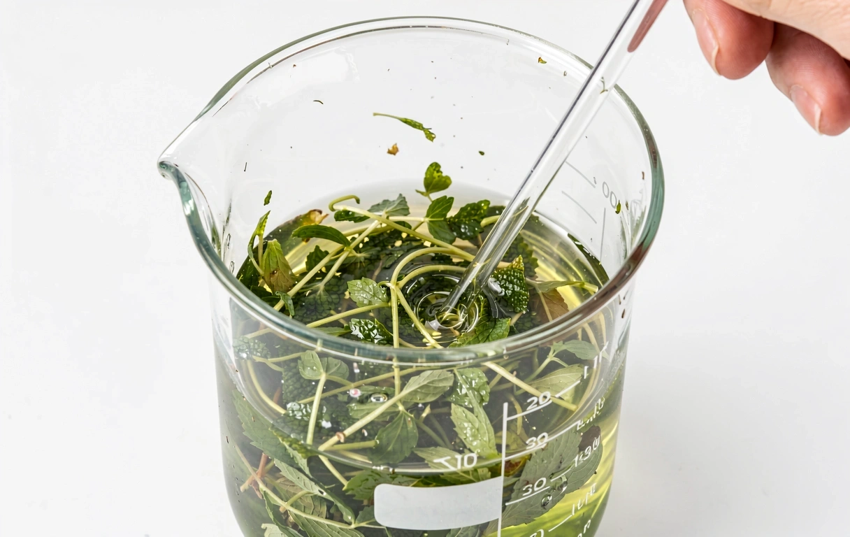 Extracto botánico en laboratorio